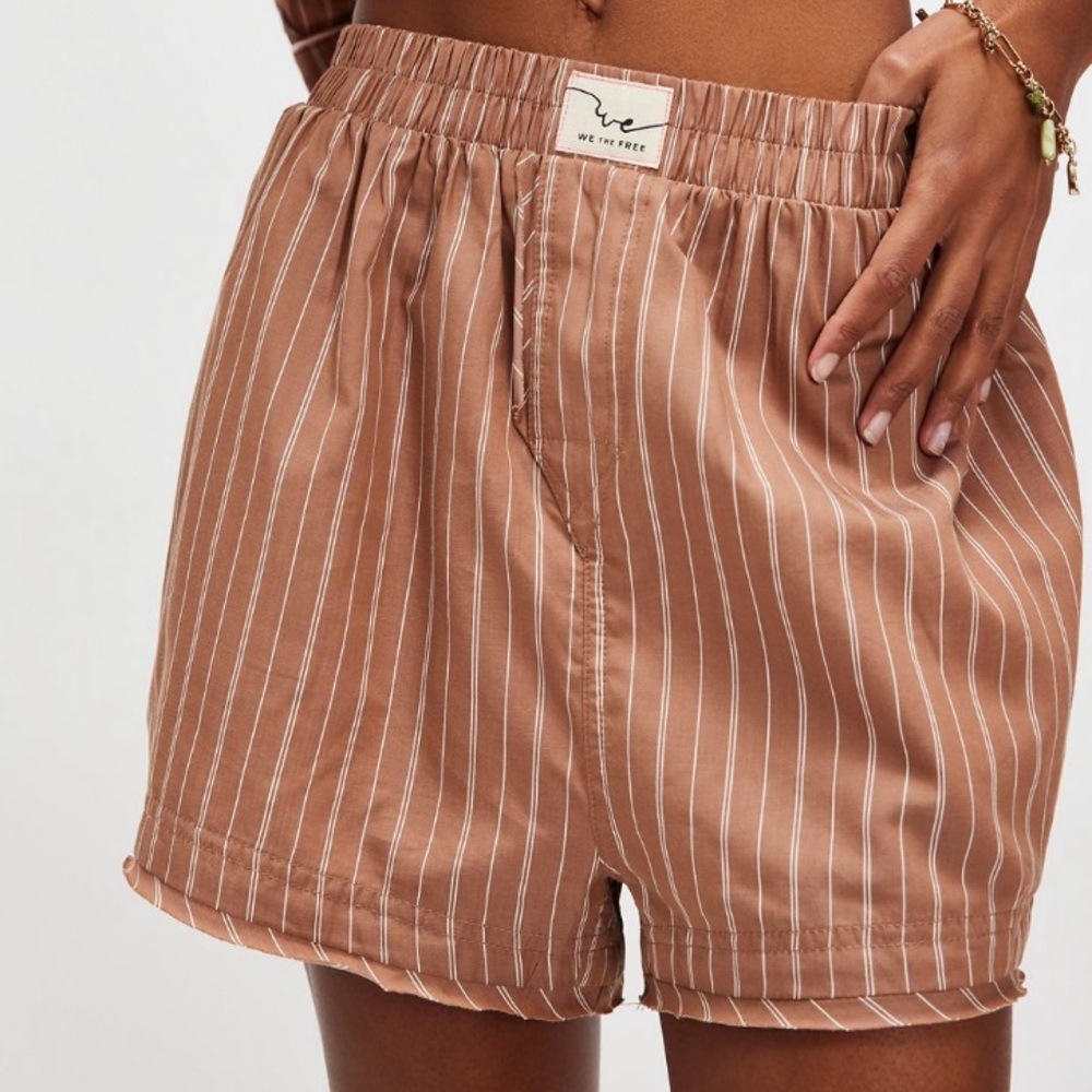 We The Free Women's Brown Striped Shorts